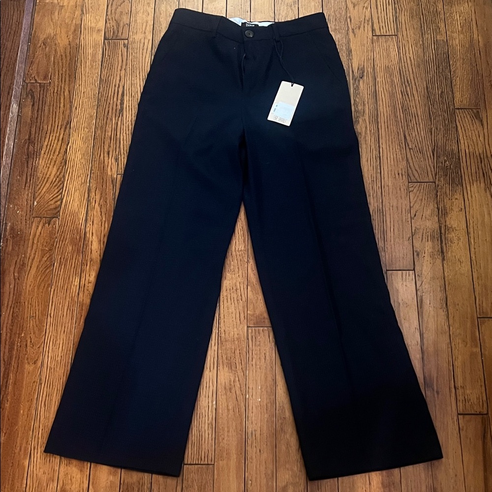 Scotch & Soda Navy Blue Wide-Leg Pants